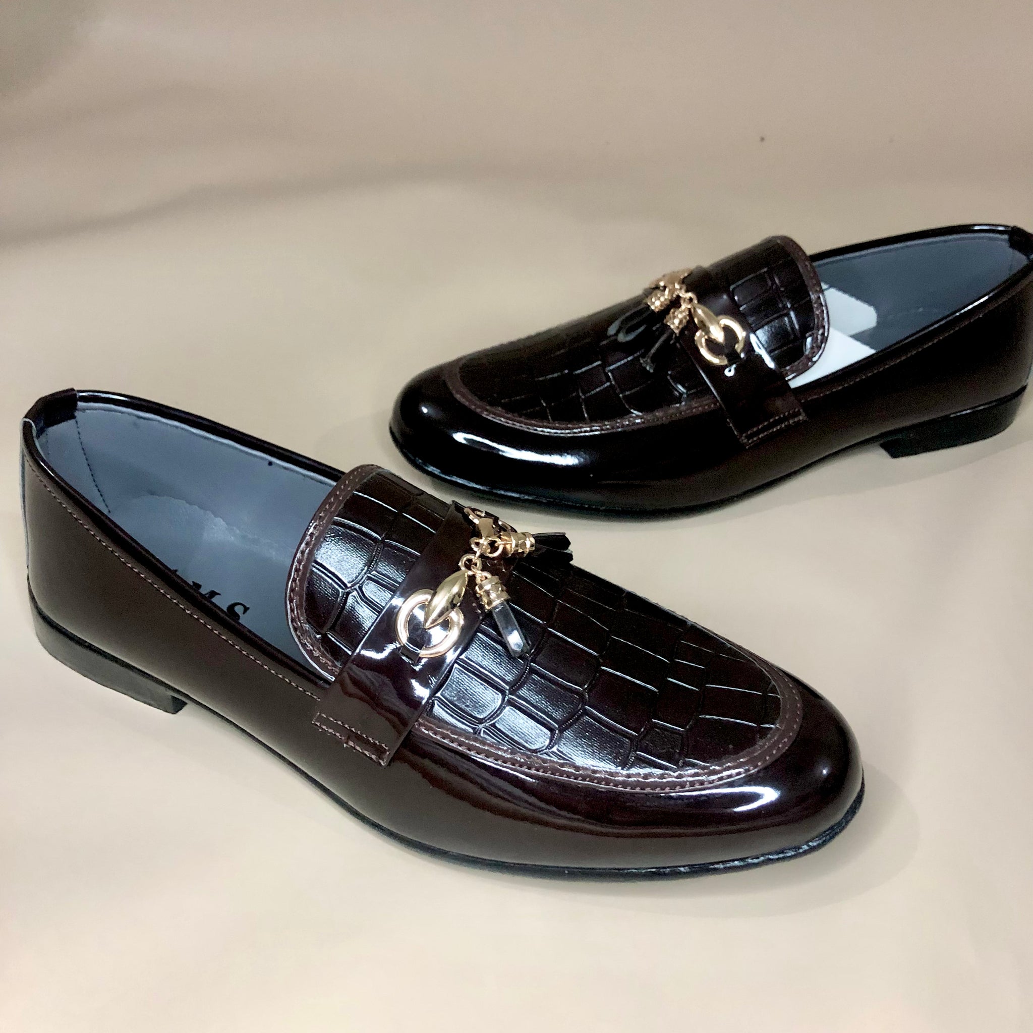 Custom crocodile pattern loafers shoes