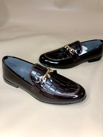 Custom crocodile pattern loafers shoes
